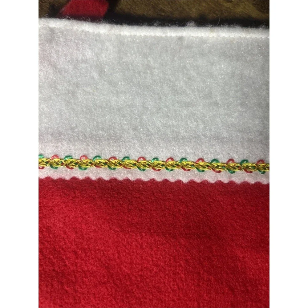 Vintage Red Felt Christmas Stocking Merry Christmas Spell Out in White 18